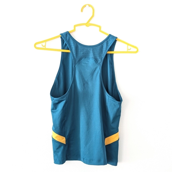 Under Armour Women's Teal and Yellow Mesh Tank Top ~ Size XS - Picture 6 of 10
